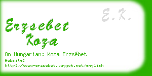 erzsebet koza business card