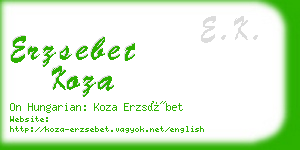 erzsebet koza business card